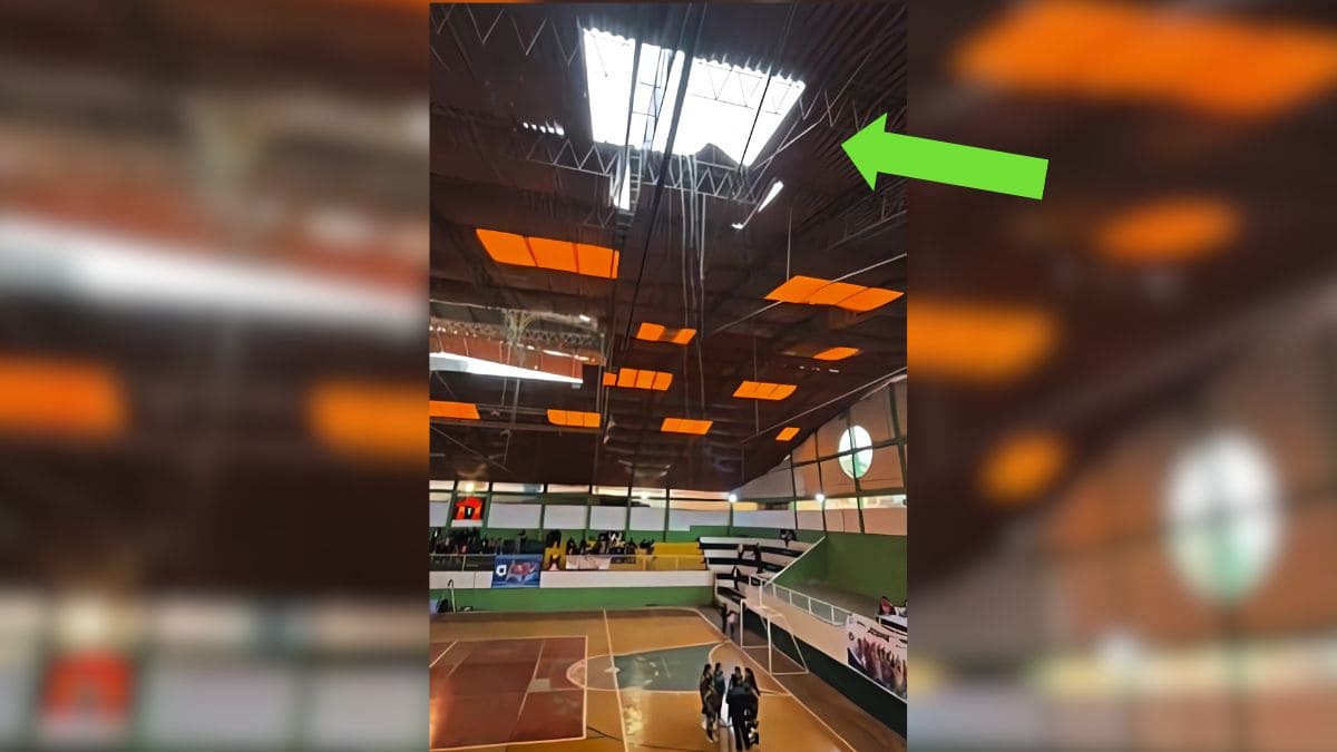 Forado en el coliseo tayabambino genera críticas: hace agua en torneo escolar